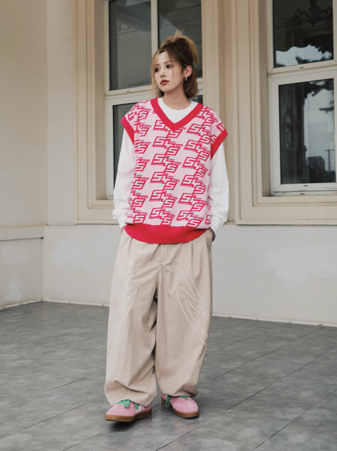 S45 Full Print Logo Knit Vest