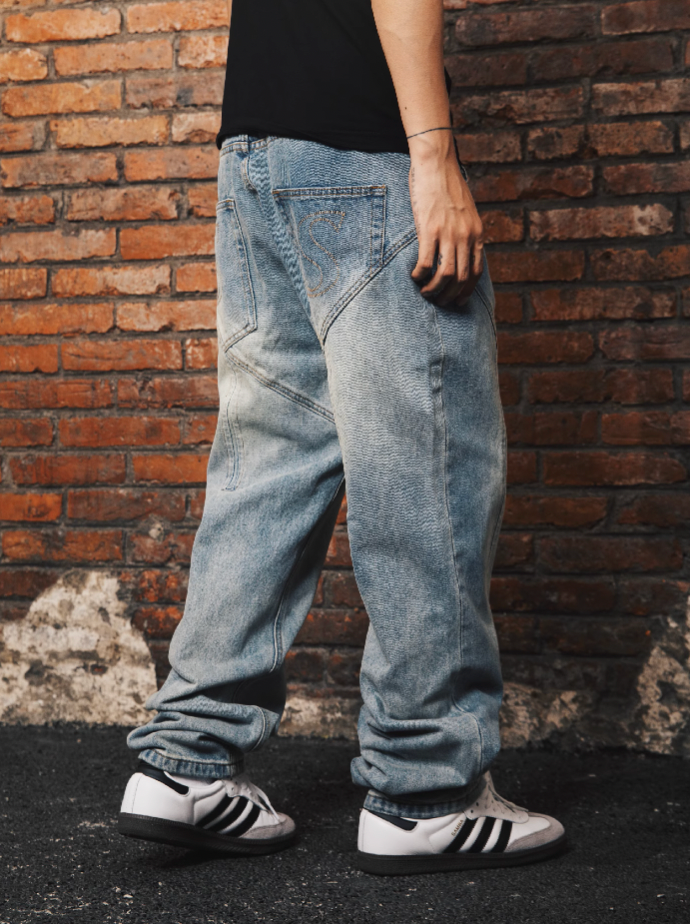 S45 Structured Basic Wash Denim Pants
