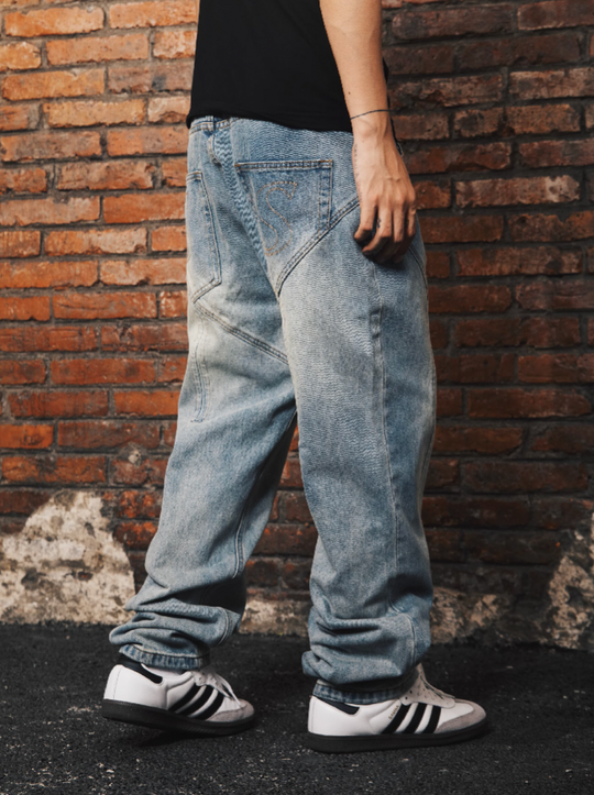S45 Structured Basic Wash Denim Pants