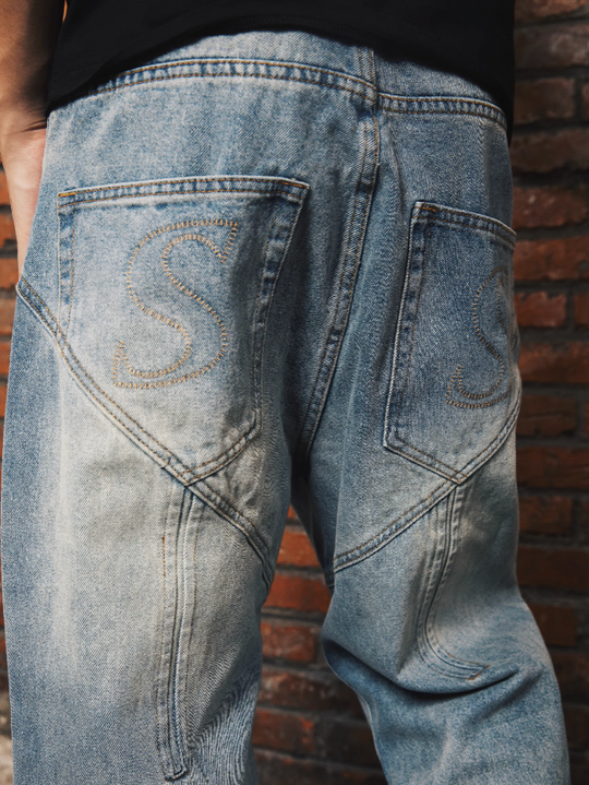 S45 Structured Basic Wash Denim Pants