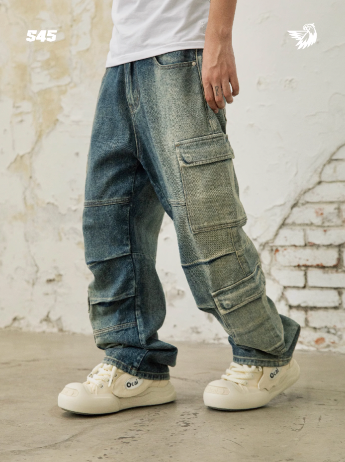 S45 Washed Multi Pocket Denim Pants