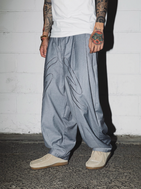 S45 Draped Loose Western Wide Leg Pants