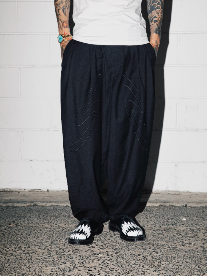 S45 Draped Loose Western Wide Leg Pants