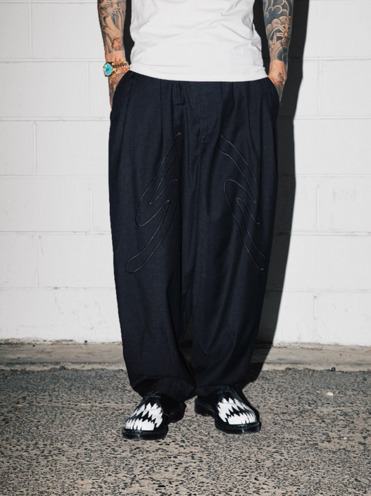 S45 Draped Loose Western Wide Leg Pants