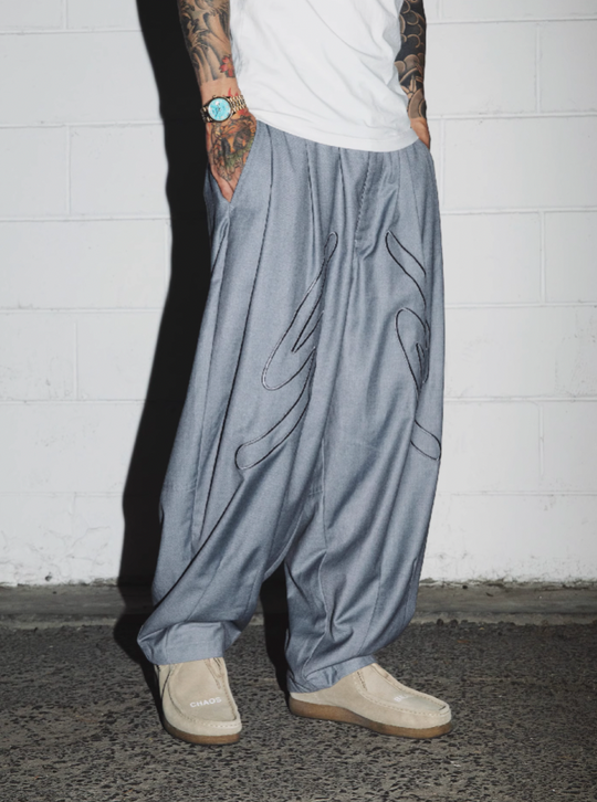 S45 Draped Loose Western Wide Leg Pants