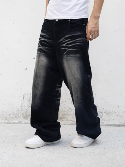 S45 Washed Wide Leg Terry Denim Pants