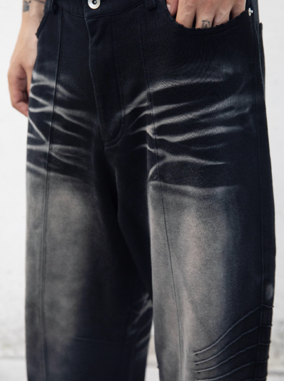 S45 Washed Wide Leg Terry Denim Pants