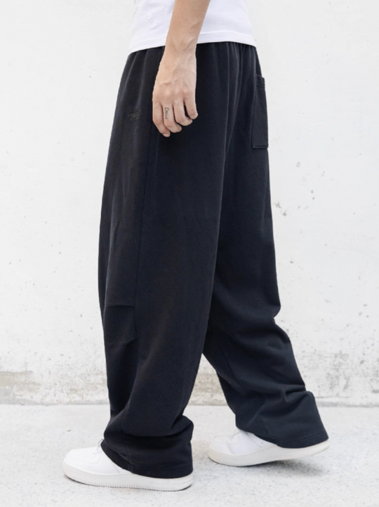 S45 Basic Washed Wide Leg pleated Sweat Pants
