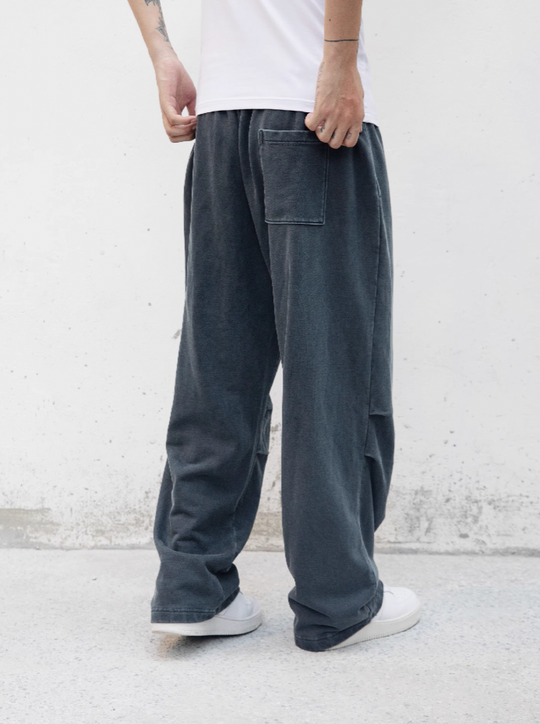 S45 Basic Washed Wide Leg pleated Sweat Pants