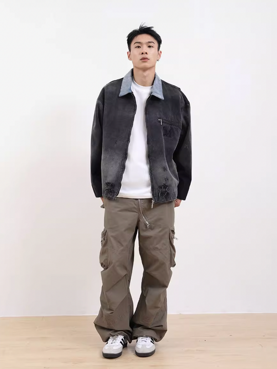 F3F Select Distressed Embroidery Denim Jacket