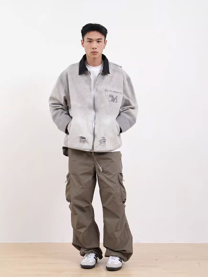 F3F Select Distressed Embroidery Denim Jacket