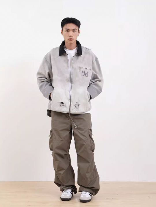 F3F Select Distressed Embroidery Denim Jacket