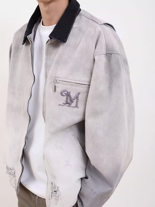 F3F Select Distressed Embroidery Denim Jacket