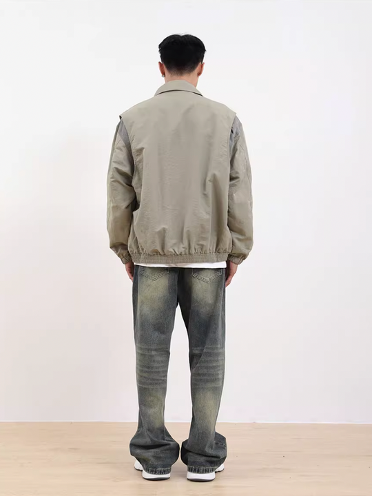 F3F Select Color Blocking Lapel Jacket