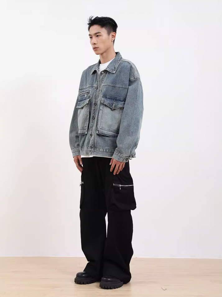 F3F Select Washed Dimensional Pocket Denim Jacket