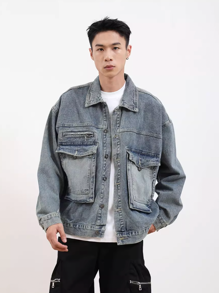 F3F Select Washed Dimensional Pocket Denim Jacket