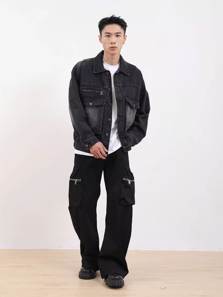 F3F Select Washed Dimensional Pocket Denim Jacket