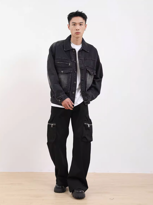 F3F Select Washed Dimensional Pocket Denim Jacket