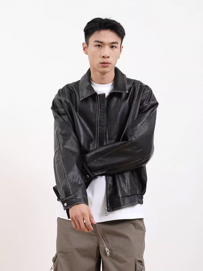 F3F Select Old Washed Leather Jacket