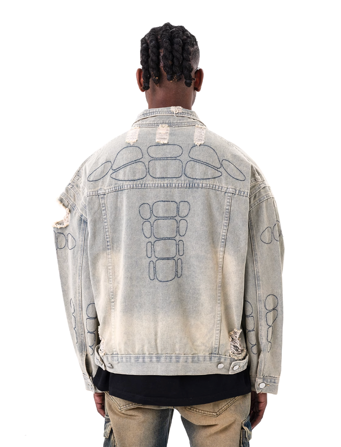F3F Select Washed Destruction Denim Jacket