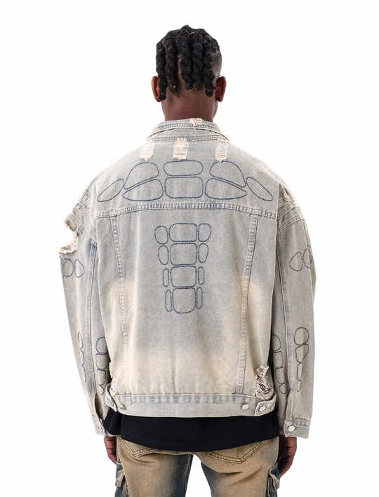 F3F Select Washed Destruction Denim Jacket