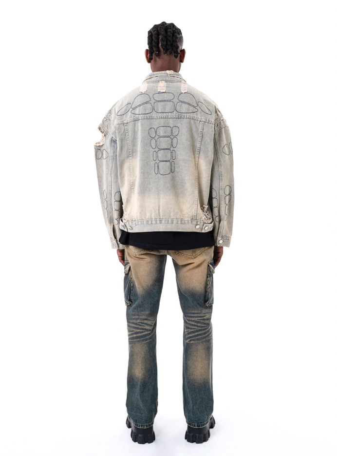 F3F Select Washed Destruction Denim Jacket
