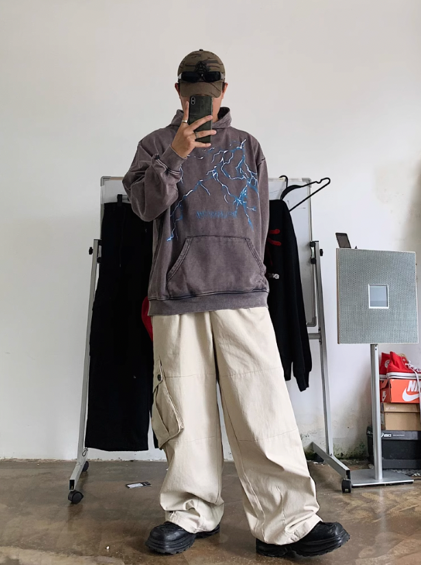 F3F Select Thunder Graffiti Print Hoodie