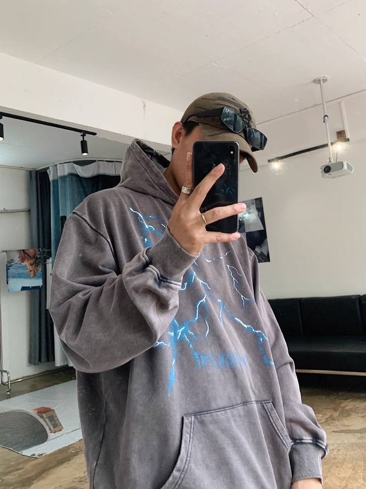 F3F Select Thunder Graffiti Print Hoodie