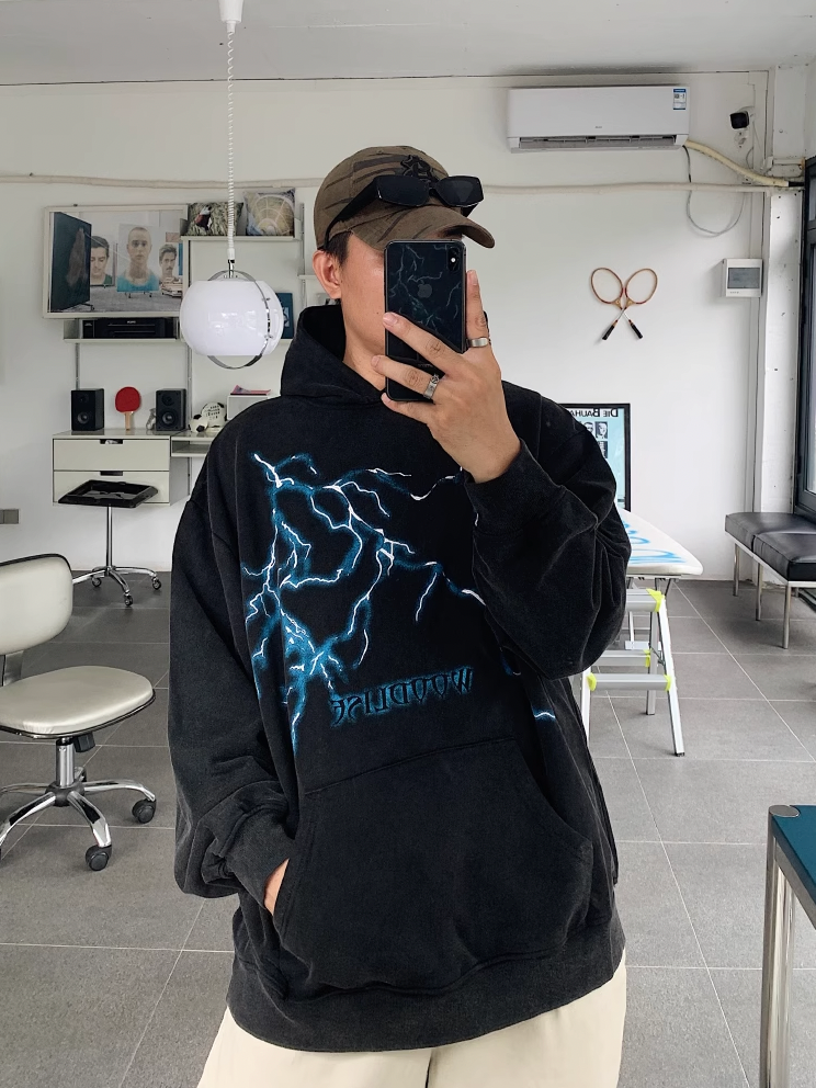 F3F Select Thunder Graffiti Print Hoodie