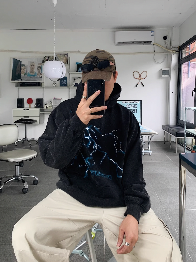 F3F Select Thunder Graffiti Print Hoodie