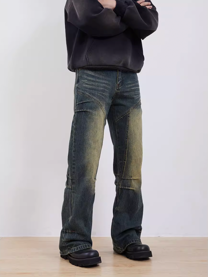 F3F Select Old Wash Micro Spliced Denim Pants