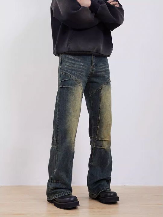 F3F Select Old Wash Micro Spliced Denim Pants
