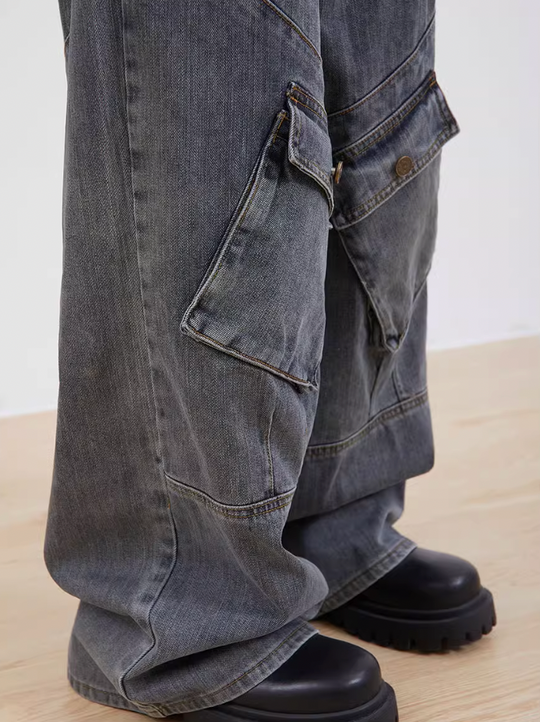 F3F Select 3D Pockets Paratrooper Denim Pants