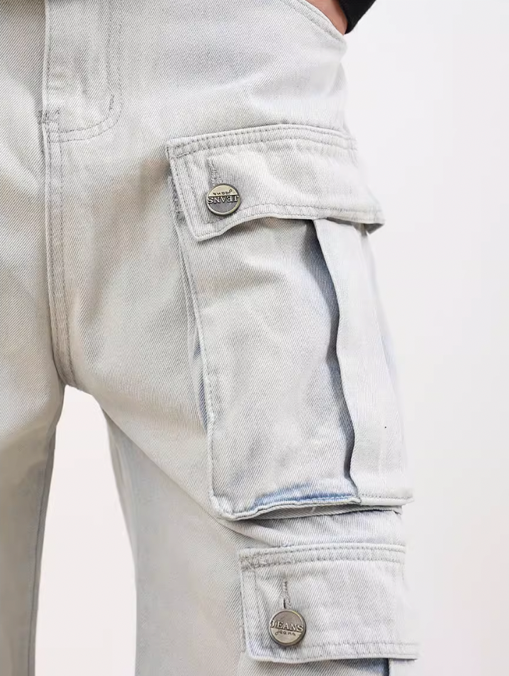 F3F Select 3D Multi Pocket Wide Leg Denim Pants