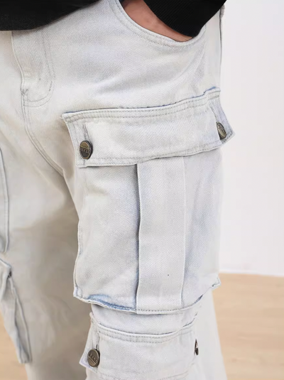 F3F Select 3D Multi Pocket Wide Leg Denim Pants