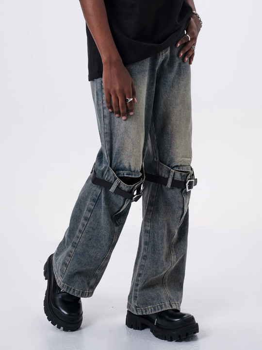 F3F Select Removable Straps 3D Denim Pants