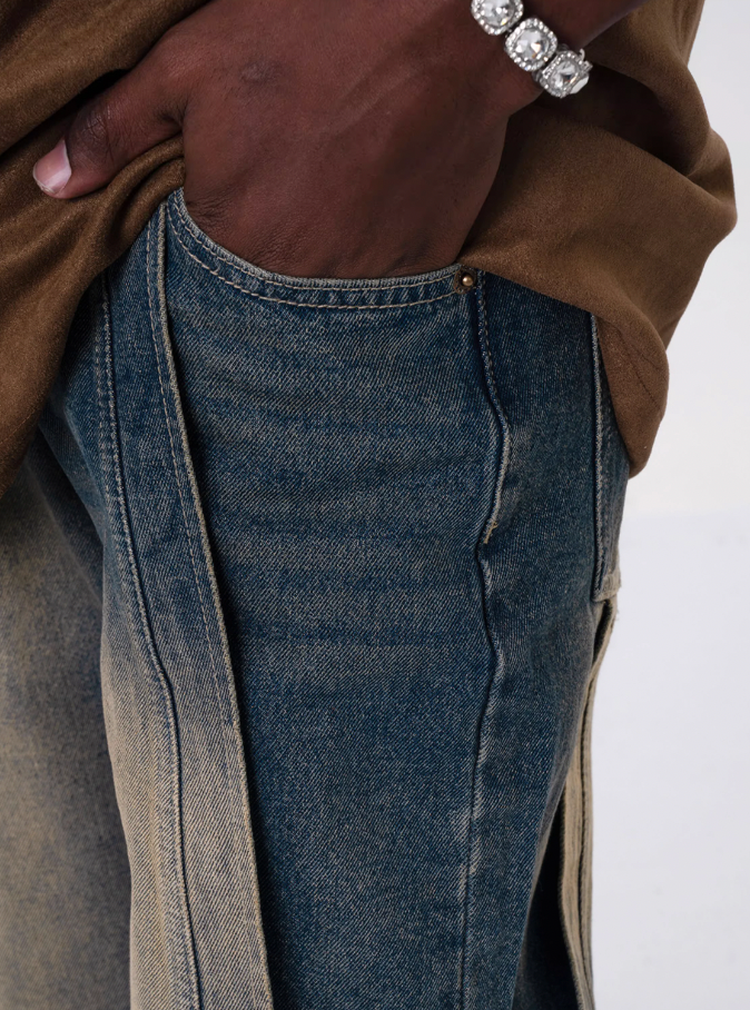 F3F Select Wide Legged Drape Denim Pants