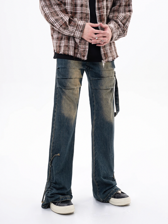 F3F Select Draw Fold Flare Denim Pants