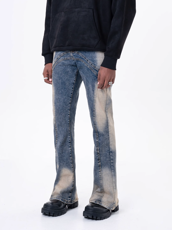 F3F Select Washed Gradient Micro Flare Denim Pants