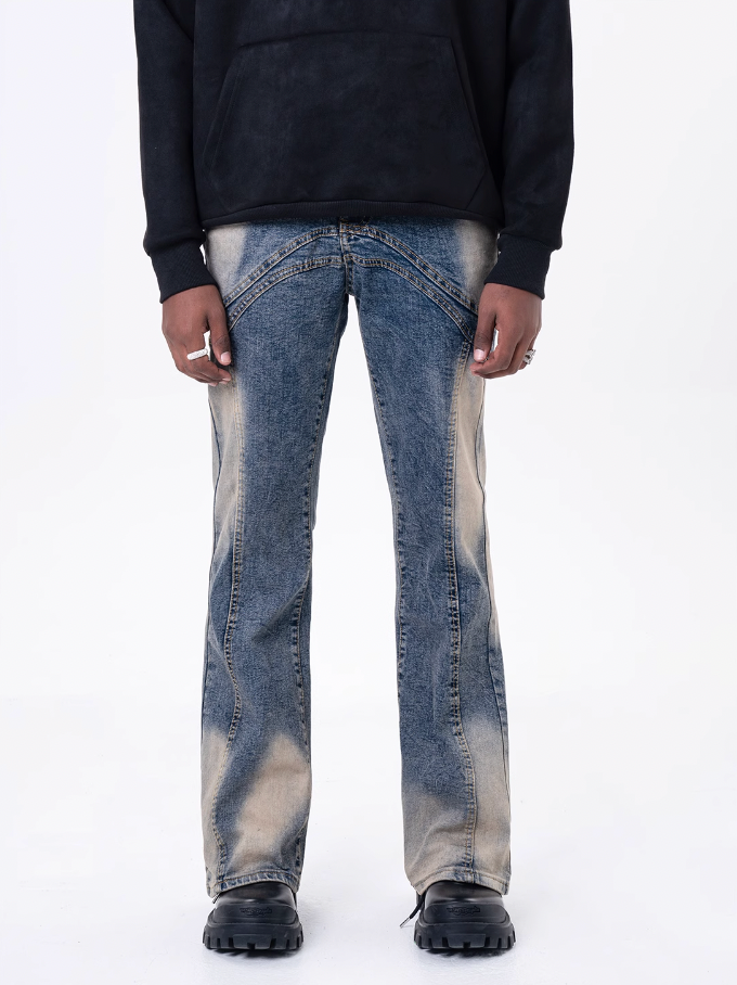 F3F Select Washed Gradient Micro Flare Denim Pants