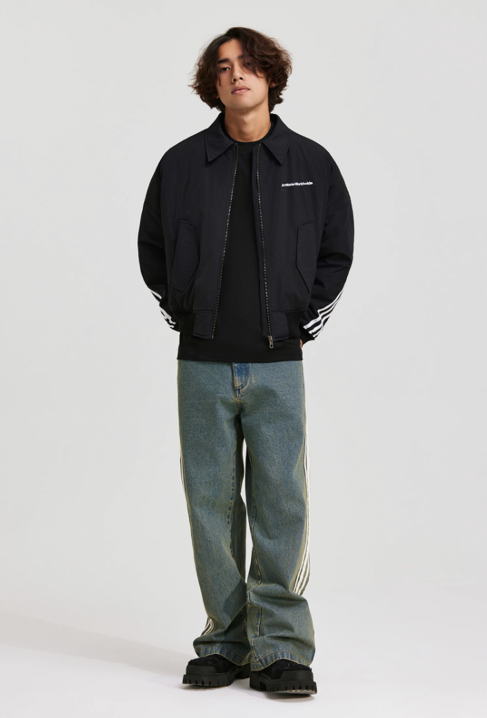 ANTIDOTE Stripes Bomber Jacket