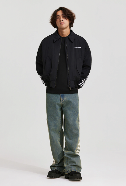 ANTIDOTE Stripes Bomber Jacket