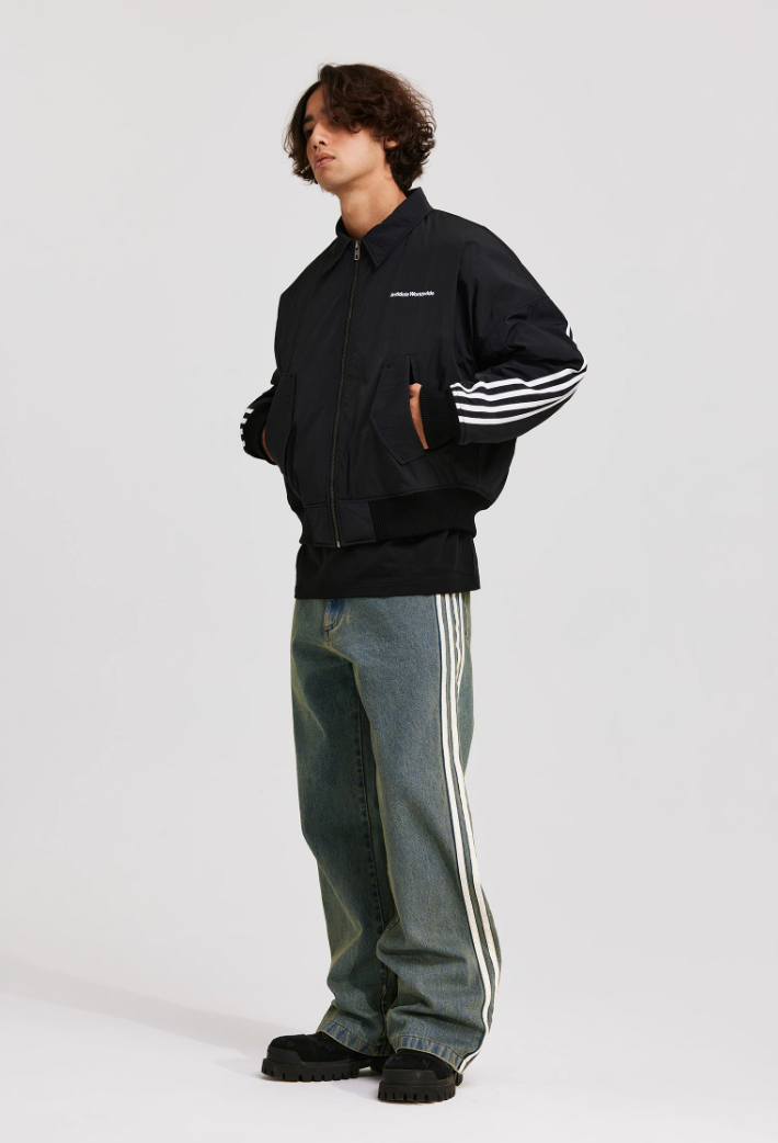 ANTIDOTE Stripes Bomber Jacket