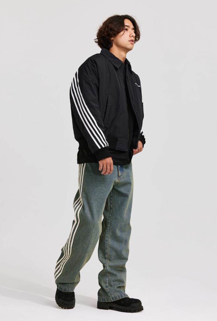 ANTIDOTE Stripes Bomber Jacket