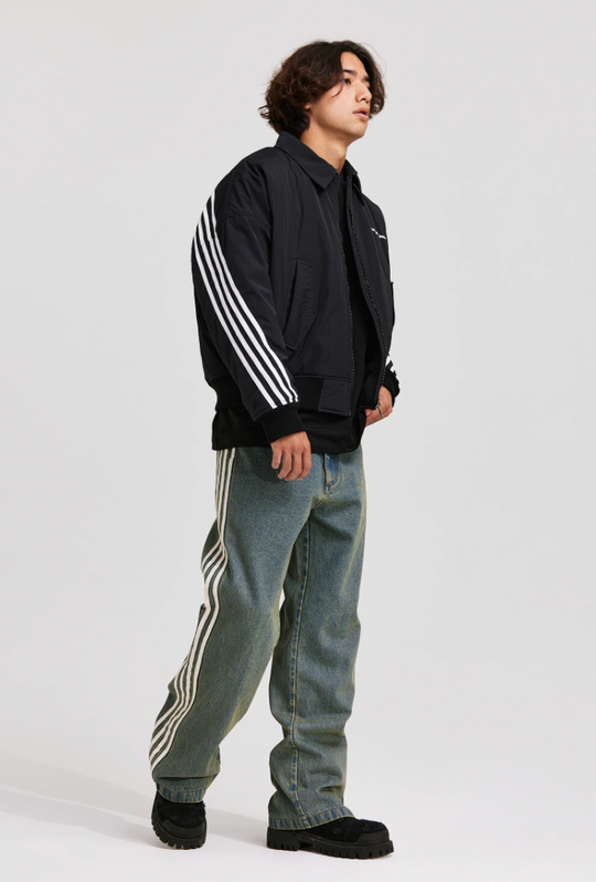 ANTIDOTE Stripes Bomber Jacket