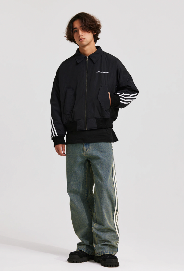 ANTIDOTE Stripes Bomber Jacket