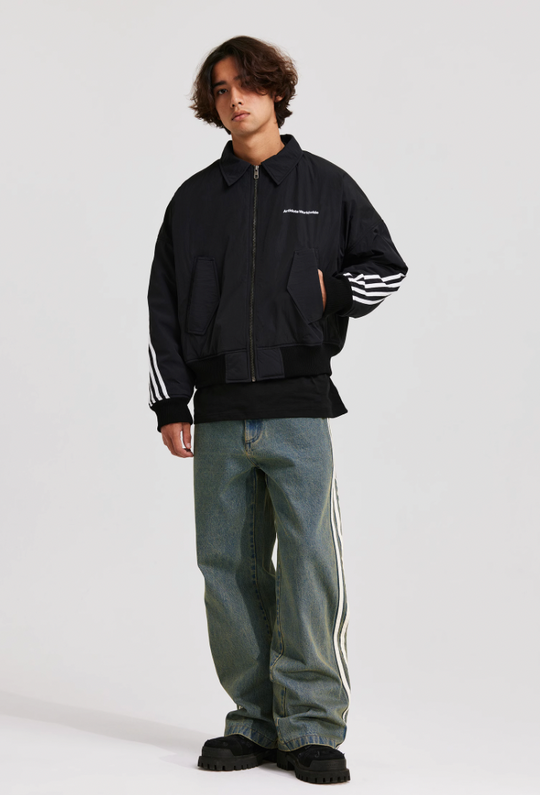 ANTIDOTE Stripes Bomber Jacket