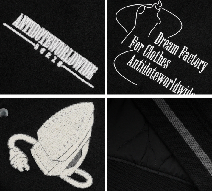 ANTIDOTE Embroidered Varsity Baseball Jacket