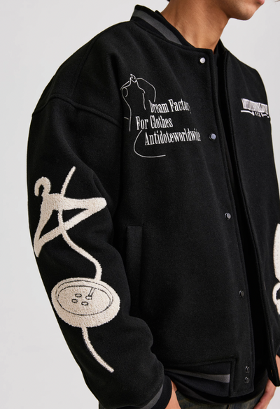 ANTIDOTE Embroidered Varsity Baseball Jacket