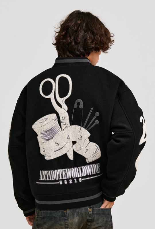 ANTIDOTE Embroidered Varsity Baseball Jacket